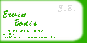 ervin bodis business card